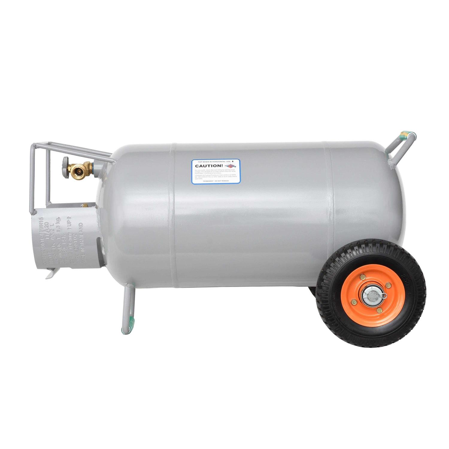 Flame King 100 Lbs Horizontal And Vertical Hog Propane Cylinder With Wheels Ysn100hoga Tools 